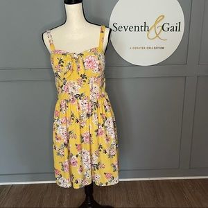 Yellow Floral Print Sundress large